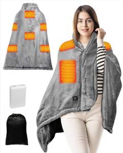 lot 1266 image: Diweez Heated Blanket Battery Operated, USB Cordless Electric Blanket with 10000mAH Battery and 3 Heating Levels(Grey)