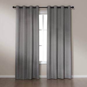 lot 1273 image: Amazon Basics Faux Linen Blackout Curtains for Bedroom and Living Room, 2-Piece Set with Grommets, 52 W x 84 L, Grey
