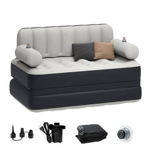 lot 1286 image: YITAHOME Queen Size Air Sofa Bed Mattress with Headboard and Pump, Blow Up Couch Inflatable Bed for Home Living Room, 79 x 60 x 25 (Black)