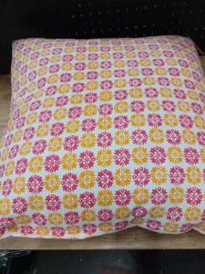 lot 1296 image: John RobShaw textiles pillow decorative India pattern orange and pink