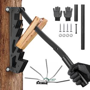 lot 1319 image: XCZNAGS Wall Mounted Wood Splitter Dual-Handle Manual Kindling Splitter with 6-Tooth Clamping, Heavy Duty Steel Log Splitter for Soft Firewood, Includes Gloves and Screws for Indoor and Outdoor Use