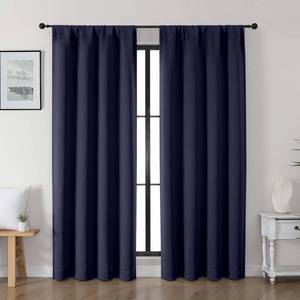 lot 2387 image: Gwine Navy Blue Blackout Curtains for Living Room 72 inches Long, Noise Reducing Room Darkening Window Treatment Curtains for Bedroom, Farmhouse Decor with Rod Pocket, Each 40 Wx72 L,2PCS