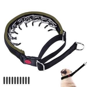 lot 2411 image: Martingale Collar for Dogs Heavy Duty Nylon No Pull, Adjustable, Reflective, Slip Collar for Large, Medium or Small Dogs - Training, Walking - Army Green