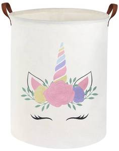lot 2418 image: DDBASKET Unicorn Laundry Basket Kids Hamper for Boys and Girls - Unicorn Baby Nursery Room Decor Toy Storage Bin Organizer