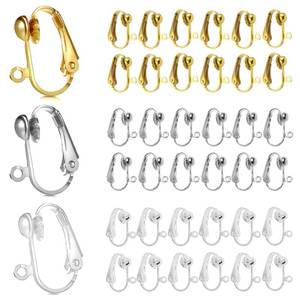 lot 2420 image: KornaDoz 36-Piece Clip-On Earring Converter Pack �� Easy-Open Loop Design for PiercedNon-Pierced Ears (Gold and Silver Tones, Secure Closure, Reusable)