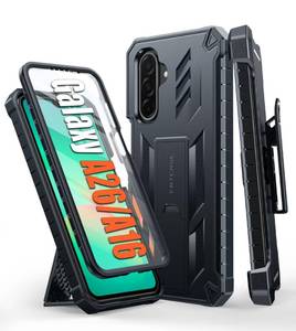 lot 2443 image: FNTCASE for Samsung Galaxy A26-5G Case for Galaxy A16-5G Case Military Grade Rugged Cell Phone Cover with Kickstand & Holster  Shockproof Protection Heavy Duty Protector with Belt-Clip (Black)