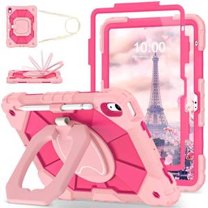 lot 2447 image: WESOROL Case for iPad (A16) 11th Generation 11 Inch (2025) iPad 10th Generation 10.9 Inch (2022),Full-Body Drop Protection i Pad Case 10th Gen with Rotating Stand Screen Protector Pencil Holder,Rose