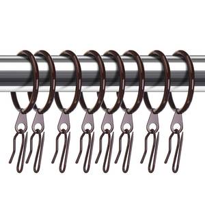 lot 2463 image: Hotop 30 Pcs Metal Drapery Curtain Rings 0.981.261.65 inch Interior Diameter and 30 Pcs Hanging Curtain Drapery Pin Hooks for Window Door Shower(Brown,32 mm)