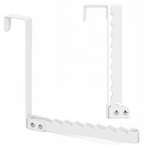lot 4163 image: FYY Over The Door Hooks Hanger, 2 Pack Collapsible Folding Over Door Clothes Drying Rack Space Saving Laundry Hanging Storage Hook for Clothing, Coats, Towels for Bedroom Bathroom White