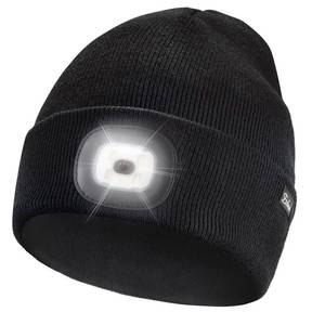 lot 4164 image: Etsfmoa Unisex Beanie with The Light Gifts for Men Dad Father USB Rechargeable Caps Black