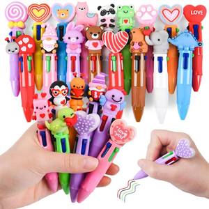 lot 4170 image: LiYiQ 25 Valentines Day Animal Colorful Multicolor Pen in One Cartoon Cute Fun Cute Pens Bulk Kawaii Heart Capybara Frog Panda Shape Lovely Ballpoint Pens for Fun Gifts