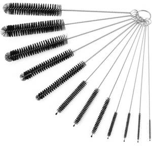 lot 4173 image: Straw Cleaner Brushes Sets, 12 Pieces 8.2 Inch Botthle Cleaning Brush and Nylon Tube Brush Brush Kit for Sippy Cup, Tumbler, Water Bottle, Drinking Straw (Black)