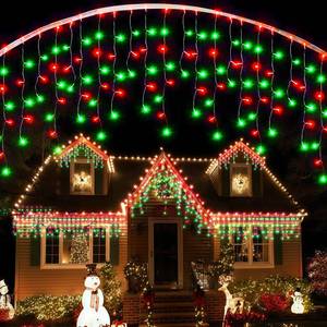 lot 4187 image: Led Christmas Lights Outdoor Christmas Decorations Hanging Light 400LED 8 Modes 75 Drops, Waterproof Outdoor Indoor Fairy Xmas Lights for Party, Holiday, Wedding, Home Decorations (Red and Green)