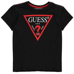 lot 4194 image: Guess Big Boys Organic Cotton Short Sleeve Classic Logo T-Shirt, Jet Black, 10