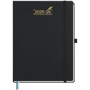 lot 4196 image: BEZEND 2026 Planner Weekly and Monthly (8.5 x 11), Large 2-Column Calendar Book (Jul 25-Dec 26), Dual Schedule for Daily Appointment, Inner Pocket & Tabs, PU Leather Hardcover - Black