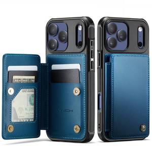 lot 4228 image: Vinich for iPhone 17 Pro Wallet Case with Card Holder, RFID Blocking Credit Slots Kickstand Shockproof Phone Cover Fit for iPhone 17 Pro 6.3 Blue