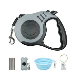 lot 4231 image: XKGSLNB Retractable Dog Leash 10FT Sturdy, Easy to Operate, Ideal for Daily Walks, with Folding Bowl, Dispenser, Rubbish Bags, Fur Memorial Keychain, Great for Small and Medium Dogs(Gray)