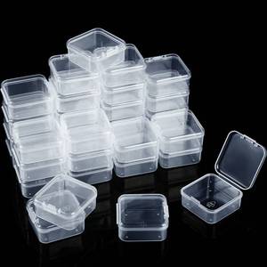 lot 4251 image: SATINIOR 48 Packs Clear Small Plastic Containers Transparent Storage Box with Hinged Lid for Items Crafts Jewelry (1.7 x 1.7 0.79 Inches)