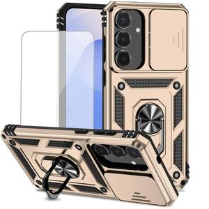 lot 4259 image: Yodueiv for Galaxy S25 FE Casefor Samsung S25FE 5G Case with Tempered Glass Screen Protector and Slide Camera Cover, Magnetic Ring Car Mount Holder Protective Cover for Samsung Galaxy S25 FE Gold
