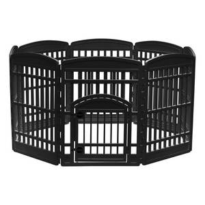 lot 5378 image: IRIS USA 34-inch Exercise 8-Panel Pet Playpen with Door  Black