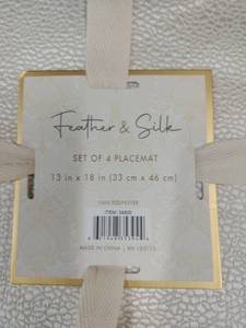 lot 5391 image: Feather & Silk Polyester Placemats Set of 4