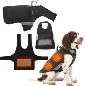 lot 6016 image: SilTriangle Dog Heated Warm Coat Jacket Pet Winter Black Vest Graphene Heat Lining Coat for Dogs Pet Outdoor Supplies(Not Included Batteries)(Medium)
