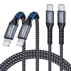 lot 6022 image: SUNGUY USB-C to Lightning Cable 3FT, 2-Pack MFi Certified iPhone Fast Charging Cable, USBC iPhone Charger Cord, Compatible with iPhone 14 13 12 11 Pro Max Mini X XS XR 8 Plus 10 SE iPad 8th