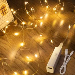 lot 6038 image: Lakumu Warm White String Lights, 32FT(16  2) Rechargeable, Decor for Wedding Parties Centerpieces, Warm White