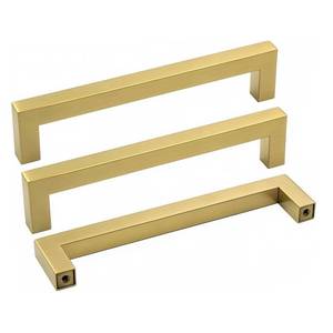 lot 6043 image: goldenwarm 2 Pack Gold Drawer Handles Stainless Steel Cabinet Pulls - LSJ12GD128 Square Dresser Handles 5inch Hole Centers Modern Bedroom Furniture Hardware, 128mm Hole Spacing
