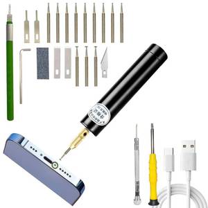 lot 6044 image: Damaged Screw Removal for Cell Phone Rechargeable Broken Screw Extractor Kit for iPhone Cell Phone Repair Tool 4 Size Grinding Heads Portable Screw Extractor for LaptopPad Electronic Products