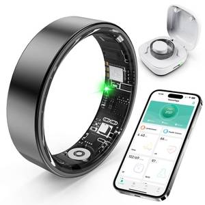 lot 6049 image: SARUNN ER Smart Ring with Sleep Monitoring, Step Counting, Heart Rate, Blood Oxygen for iPhone and Android, No Subscription Fee, IP68 Waterproof Health Tracker (Black, 9)