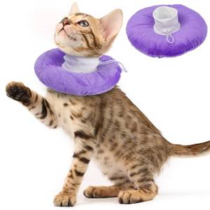 lot 6064 image: Cat Cone Collar Soft, Adjustable & Lightweight Kitten Elizabethan e Collar to Stop Licking After Surgery, Ideal for Wound Recovery, Durable & Machine Washable, Purple Small