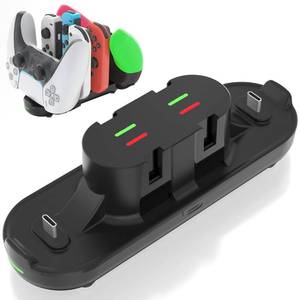 lot 6077 image: Switch Controller Charger for Nintendo Switch, Charging Dock with JoyConPro  PS5 Controller, Charger Station with LED Indicator and Charger Cable for JoyCons, 6 in 1 Nintendo Charging Dock