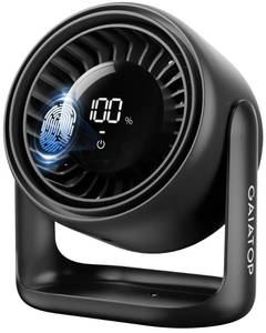 lot 6089 image: Gaiatop Desk Fan with Touch Control, 4000mAh Battery, 5 Speeds Ultra Quiet Bedroom Fan with LED Display, 90° Tilt, 7.7 Inch USB-C Rechargeable Desktop Fan for Dorm Office Room Home Office, Black