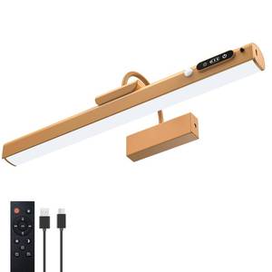 lot 6107 image: RIRIBEN 15.7 Picture Lights for Wall with Motion Sensor & 9000mAh Rechargeable Battery, Picture Light for Paintings, Portraits & Wall Decor, Gold