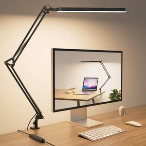 lot 6111 image: SKYLEO Desk Lamp for Home Office, Eye Comfortable LED Desk Light for Long Hours, Adjustable Swing Arm with Memory Function, Black