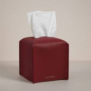 lot 6124 image: OLETHA Square Tissue Box Cover - Christmas Decorations Indoor Desk Decor for Room, Home & Office - Tissues Cube Boxes Holder - Red