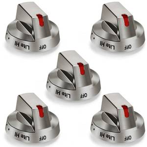 lot 6129 image: TOMOON DG64-00473A Range Stove Knobs Replacements for Sam-Sung NX58H5600SS NX58K7850SS NX58H5650WS NX58F5700WS Gas Range Oven -Stainless Steel Control Dial Knob 5 Pack
