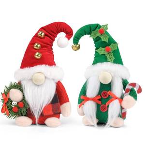 lot 6130 image: D-FantiX Christmas Gnomes Plush, 2 Pack Handmade Elf Santa Tomte Swedish Gnome Scandinavian Figurine Nordic Gnomes Plush Christmas Elf Doll Christmas Decoration Ornaments for Home Decor Gift