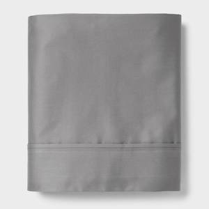 lot 6141 image: TwinTwin XL 400 Thread Count Performance Flat Sheet Classic Gray - Threshold�� Cotton Sateen, OEKO-TEX Certified