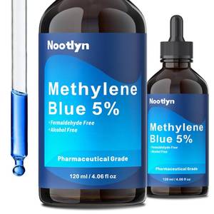lot 6151 image: Methylene Blue Drops 5%, 99.99% Purity USP Pharmaceutical Grade Solution for Humans, No Formaldehyde & No Alcohol, 4.06 OZ FL
