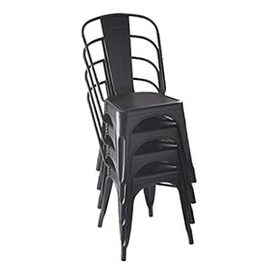 lot 7233 image: Amazon Basics Metal Dining Chairs - Set of 4, Black (B08XWQN5H3)