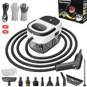lot 7250 image: Handheld Steam Cleaner, 2500W High Pressure Steamer for Cleaning, Portable Steam Cleaner with 1.6L Water Tank, 3 Levels Adjustable Handle, Steam Cleaner for Home, Car, Furniture, Bed Bugs (White)