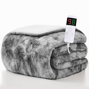 lot 7254 image: Homemate Heated Weighted Blanket for Adults - 50x60 10lbs Electric Throw Fast Heating Heavy Blanket 12468 Hour Auto Off 10 Heat Levels Over-Heat Protection Luxury Faux Fur Sherpa