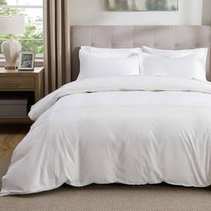 lot 7277 image: Bedsure Luxury Hotel Duvet Cover King Size, 100% White Cotton Rope Weave Bedding Set, Includes 1 Duvet Cover 104x90 Inches with Hidden Zipper & 2 Pillow Shams, Comforter Sold Separately