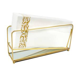 lot 7316 image: Shonmogar Bathroom Napkin Holder,Gold Glass Napkin Holder for Bathroom,Vertical Bathroom Guest Towel Holder with Feets,Stylish Guest Towel Holder Tray for Bathroom Toilet Dining Table Party Decor
