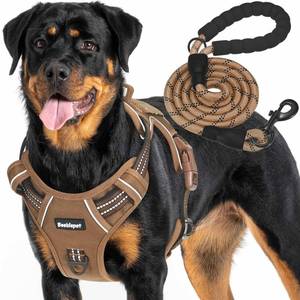 lot 7323 image: Beebiepet Heavy Duty Tactical Dog Harness for Large Dogs, No Pull Adjustable Pet Harness Reflective Service Training Easy Control Pet Vest Military K9 Working Dog Harnesses-X- Large, Brown