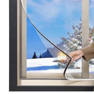 lot 7324 image: DIY Magnetic Window Insulation Kit 59x61 Indoor Clear Film for Heat and Cold Winterizing Kit Cuttable Transparent Window Covering