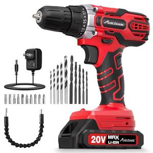 lot 8142 image: AVID POWER 20V MAX Power Drill Kit, Cordless Drill Set with Battery and Charger, 2 Variable Speed, 38-Inch Keyless Chuck, 19 Position and 22pcs Bits