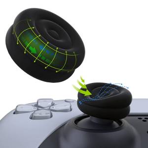 lot 8144 image: PlayVital Thumbs Cushion Caps Thumb Grips for ps5, for ps4, Thumbstick Grip Cover for Xbox Series XS, Thumb Grip Caps for Xbox One, Elite Series 2, for Switch Pro Controller - Black